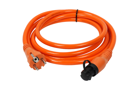 Anschlusskabel 230V mit Schuko für RD / Feuerwehr 5,0m  heavy-duty orange Kabel